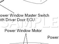 Power Window Control Components Diagram for 2003 Lexus RX300  3.0 V6 GAS