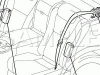 Rear Seat Belt Components Diagram for 2007 Lexus LS460  4.6 V8 GAS