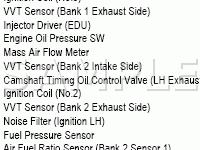 Engine Compartment Components Diagram for 2008 Lexus IS350  3.5 V6 GAS