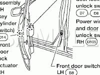 Power Door Lock System Diagram for 2004 Nissan Pathfinder Armada 5.6 V8 GAS