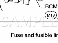 Wiper & Washer System Component Parts & Harness Connector Location Diagram for 2006 Nissan Maxima SL 3.5 V6 GAS