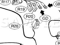 Rear Wiring Harness And Trunk Lid Cord Diagram for 2001 Subaru Outback  3.0 H6 GAS