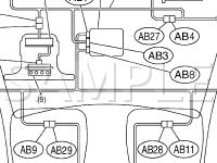 Electrical Components Location Diagram for 2004 Subaru Forester XS 2.5 H4 GAS