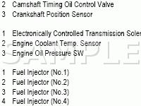 Engine Compartment Components Diagram for 2008 Scion TC  2.4 L4 GAS