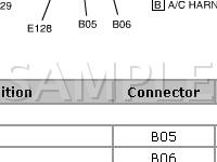 A/C Harness/Main Harness Diagram for 2002 Suzuki Vitara  2.0 L4 GAS