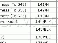 Floor Harness Diagram for 2003 Suzuki Aerio SX 2.0 L4 GAS