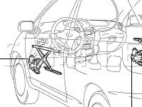 Power Window Control Components Diagram for 2001 Toyota Echo  1.5 L4 GAS