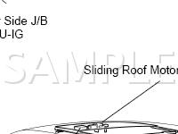 Sliding Roof System Components Diagram for 2002 Toyota RAV4  2.0 L4 GAS