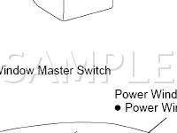 Power Window Control Components Diagram for 2002 Toyota Sienna  3.0 V6 GAS
