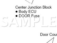 Power Door Lock Control Components Diagram for 2003 Toyota Celica GT 1.8 L4 GAS