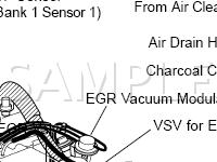 Emission Control Components Diagram for 2004 Toyota Tacoma  2.7 L4 GAS