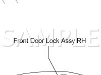 Power Door Lock Control System Location Diagram for 2005 Toyota Corolla  1.8 L4 GAS