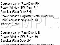 Body Harness Components Diagram for 2007 Toyota Avalon XLS 3.5 V6 GAS