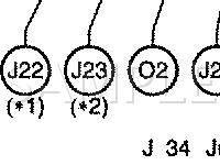 I/P Connector Locations, J1 Through W6 Diagram for 1998 Toyota Camry  2.2 L4 GAS