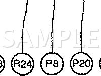 Body Connector Locations, P6 Through V6 Diagram for 2000 Toyota Sienna  3.0 V6 GAS