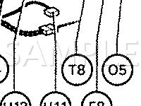 I/P Connector Locations, E8 Through U1 Diagram for 1998 Toyota Supra Twin Turbo 3.0 L6 GAS
