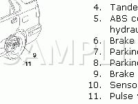 Brake System Components Diagram for 2002 Volvo S40  1.9 L4 GAS