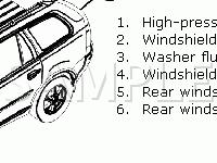 Windshield Washer System Diagram for 2006 Volvo XC90 V8 Ocean Race 4.4 V8 GAS